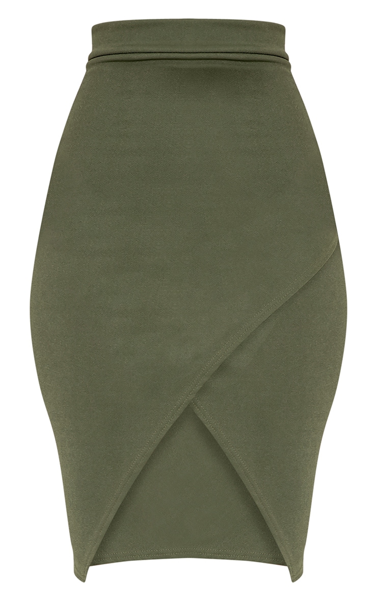 Aislynn Khaki Wrap Midi Skirt Shop Skirts now at Free UK delivery