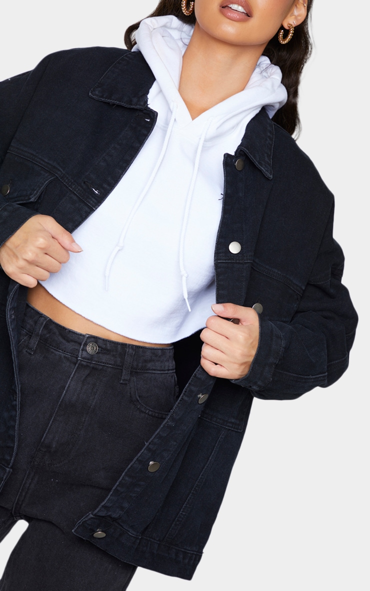 pretty little thing black denim jacket