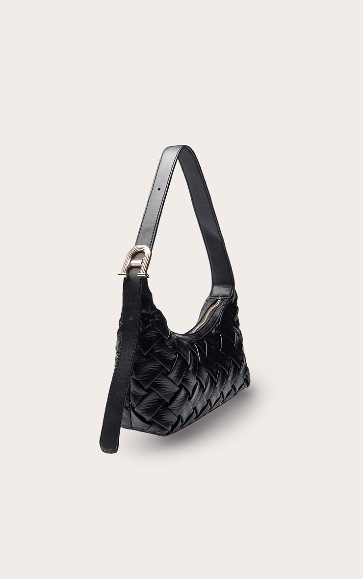 Black Hand Weave Shoulder Bag image 3