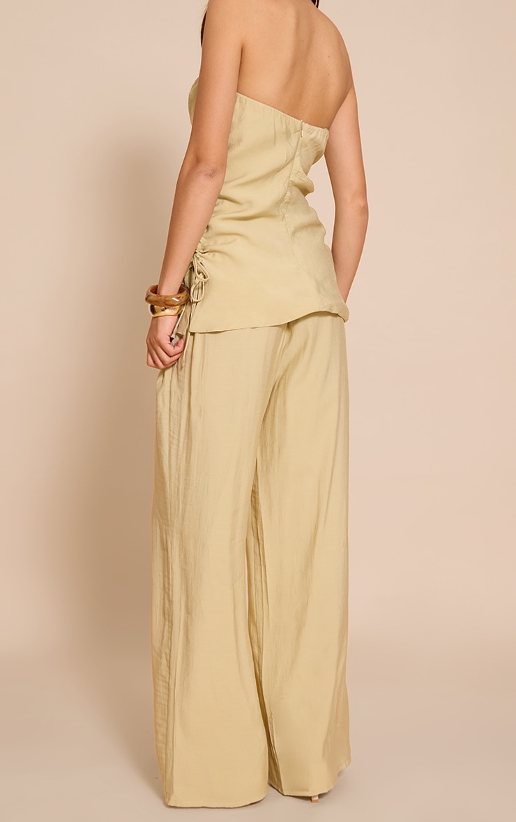 Sage Khaki Woven Straight Leg Trouser image 3