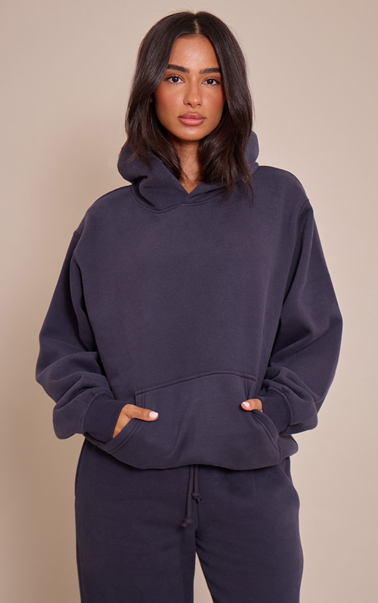 Petite Navy Oversized Pull Over Hoodie image 1