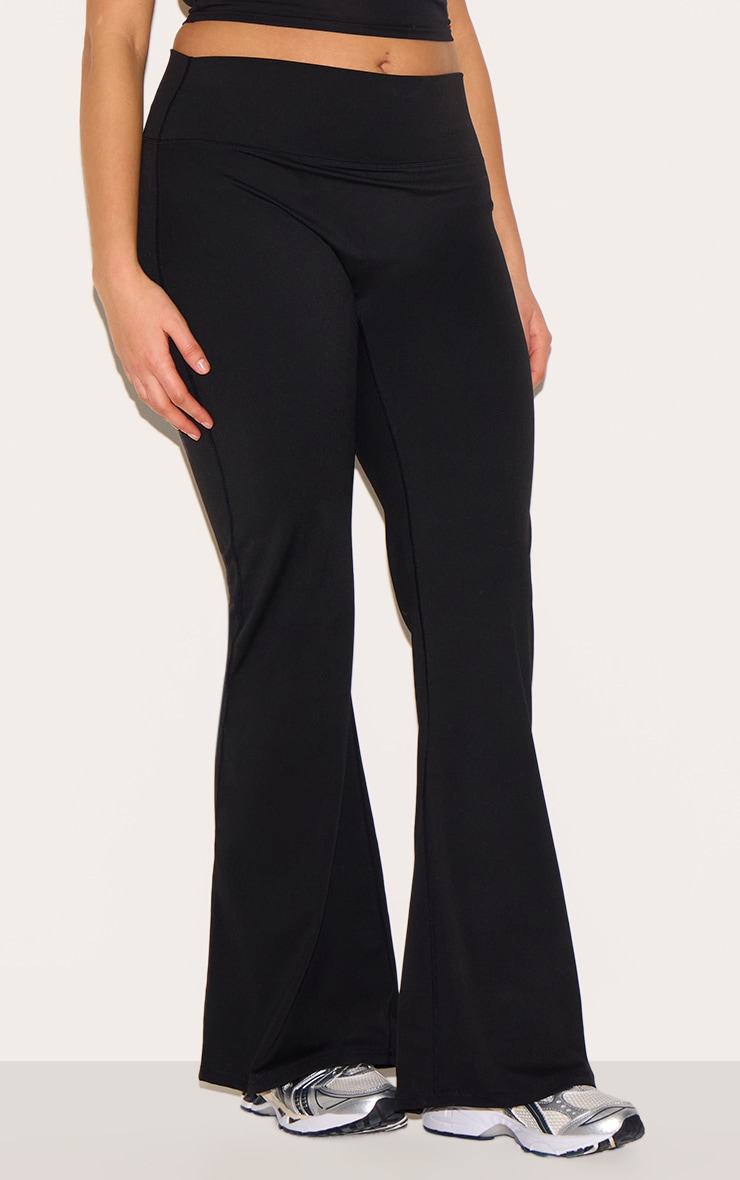 Plus Pantalon de yoga évasé noir Sculpt à taille haute image 2