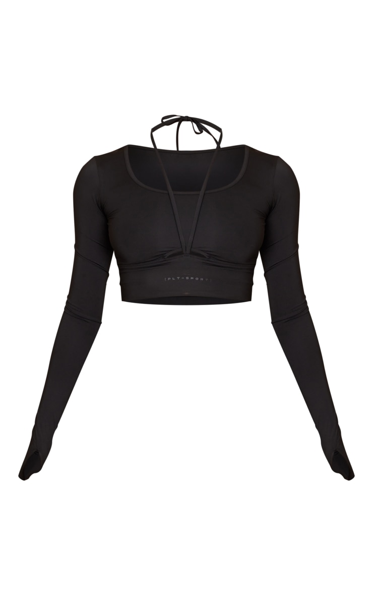 Tall Black Long Sleeve Top With Drawstring image 5