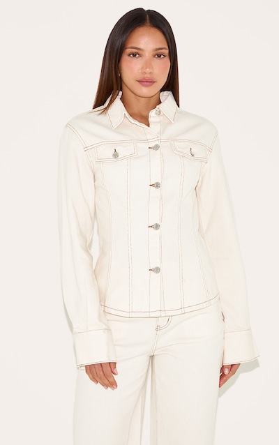 Tall Chemise cintrée en jean écru à manches longues