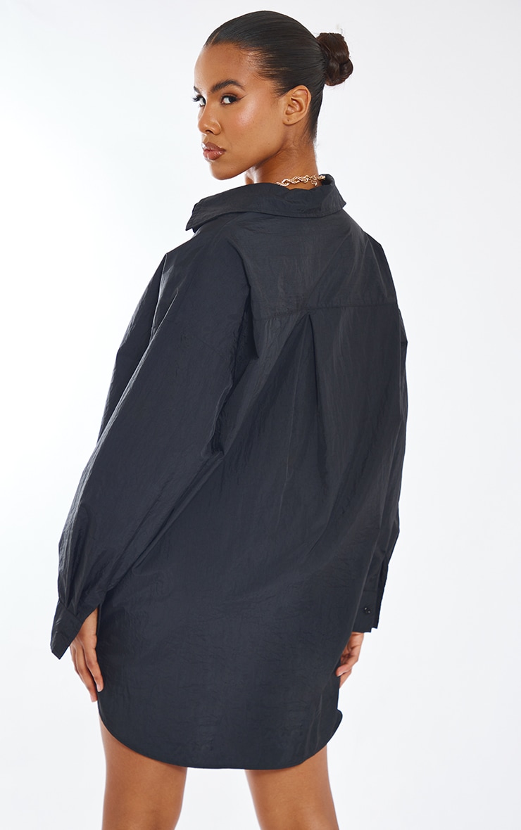 Chemise style parachute oversize noire à manches longues image 2