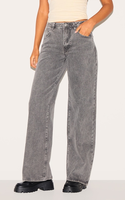 Tall Washed Grey Low Rise Straight Leg Jeans