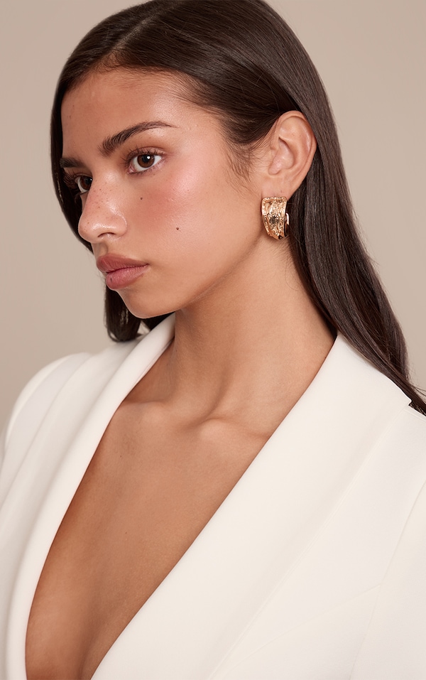 Créoles texturées épaisses dorées