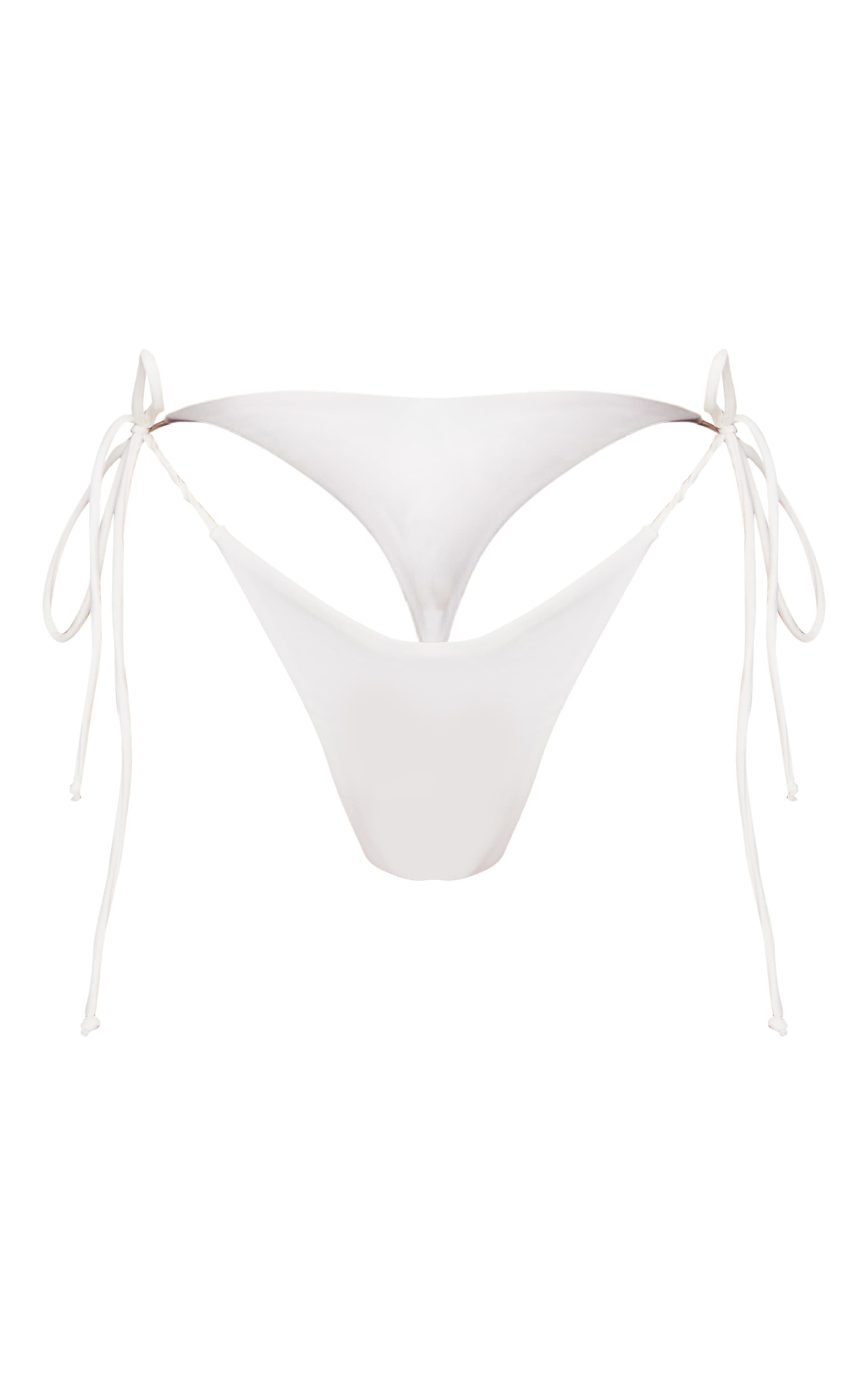 Bas de maillot de bain blanc à taille en V et noeuds sur les côtés image 5