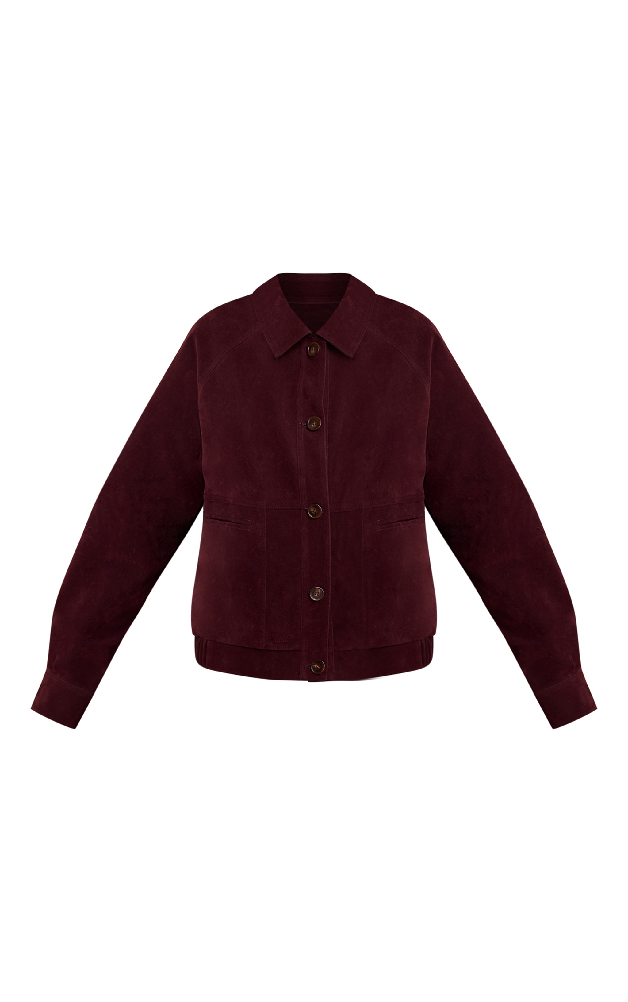 Burgundy Oversized Faux Suede Jacket image 5
