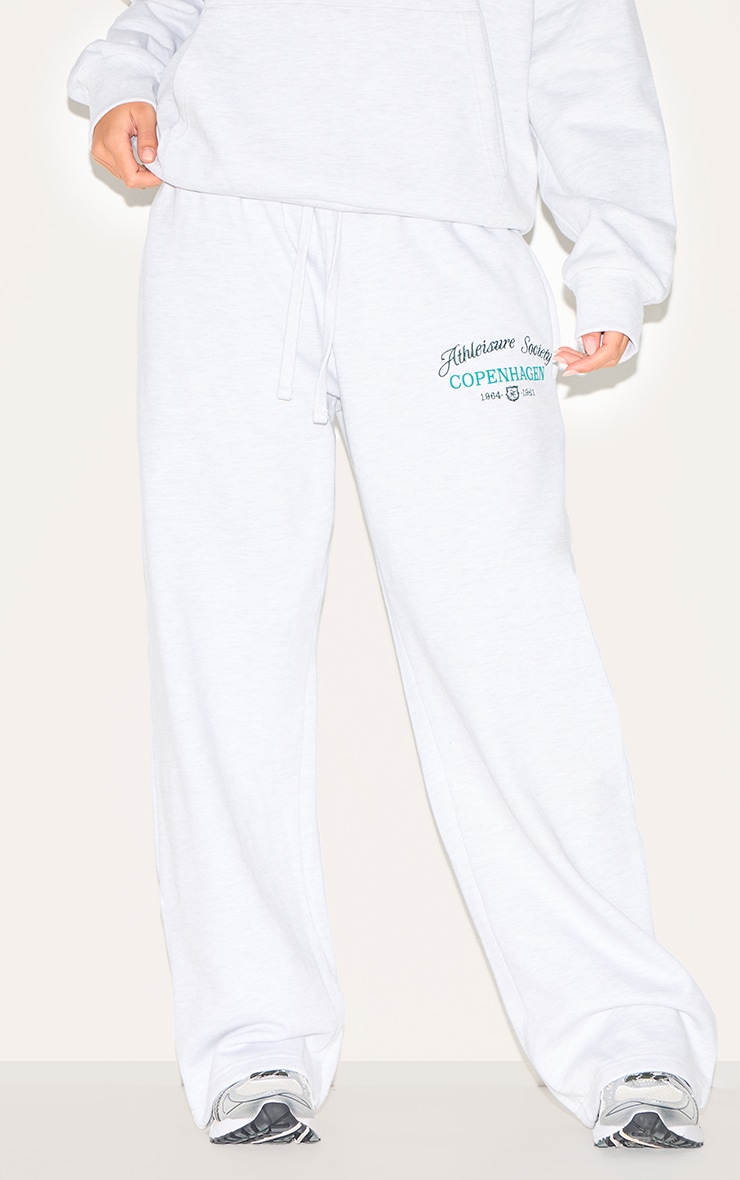 Ash Grey Premium New York Embroidered Straight Leg Track Pant image 2