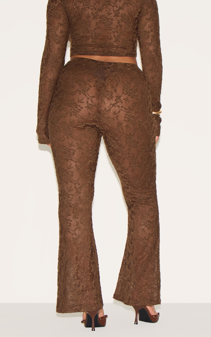 Shape Chocolate Textured Lace Highwaisted Flare Pants image 3