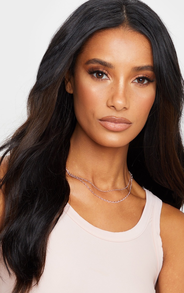 Rose Gold Delicate Double Chain Necklace
