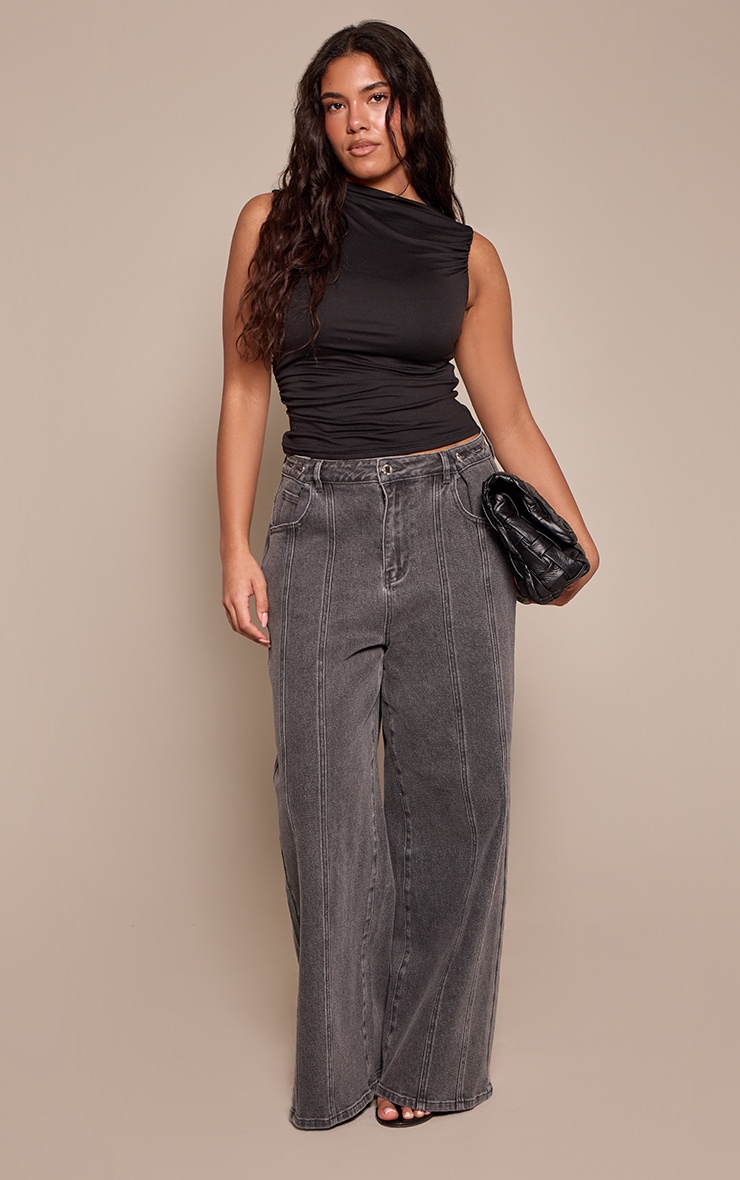 Shape Black Super Soft Ruched Off The Shoulder Top image 3