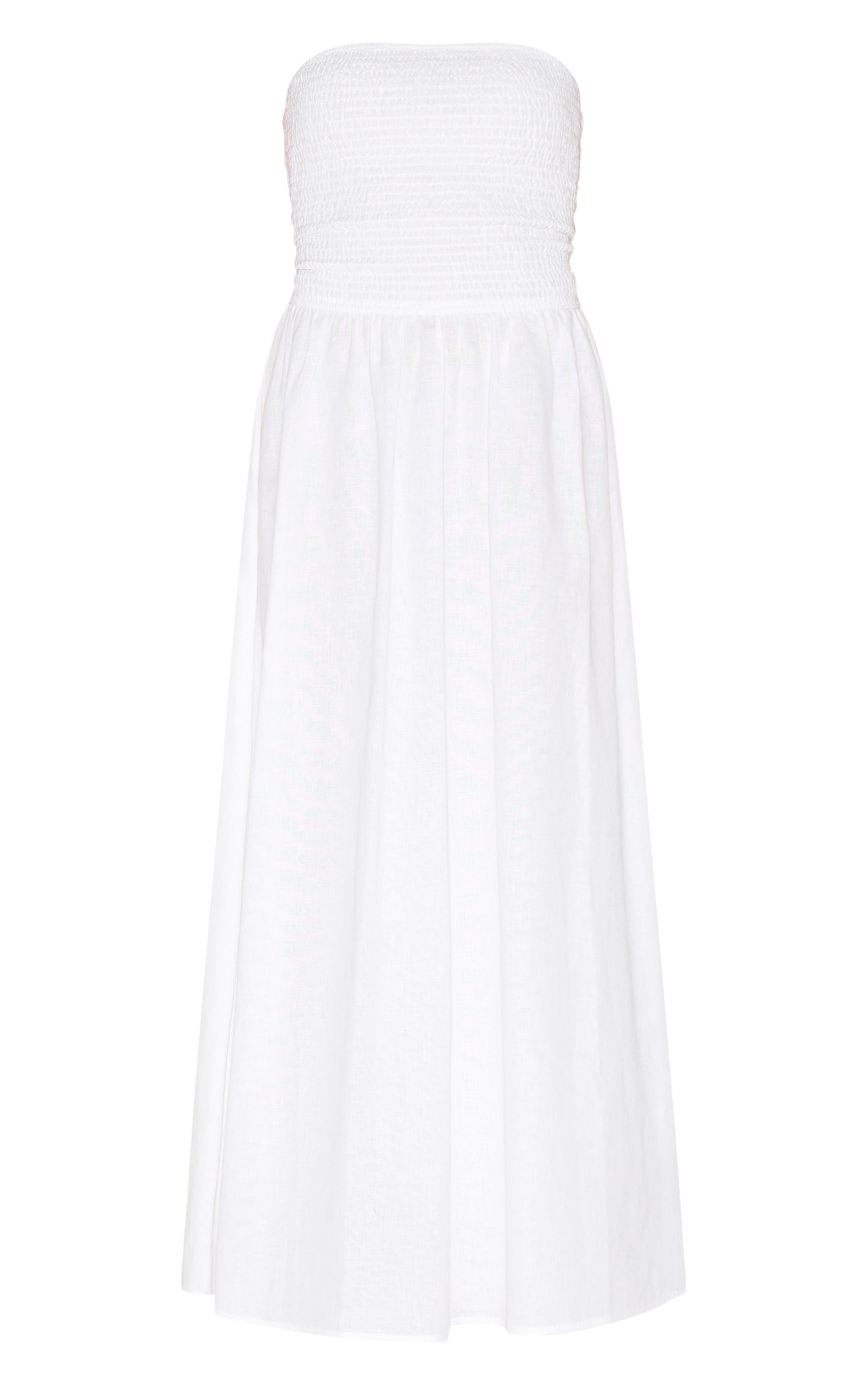 Petite Robe bustier longue blanche à partie froncée image 5