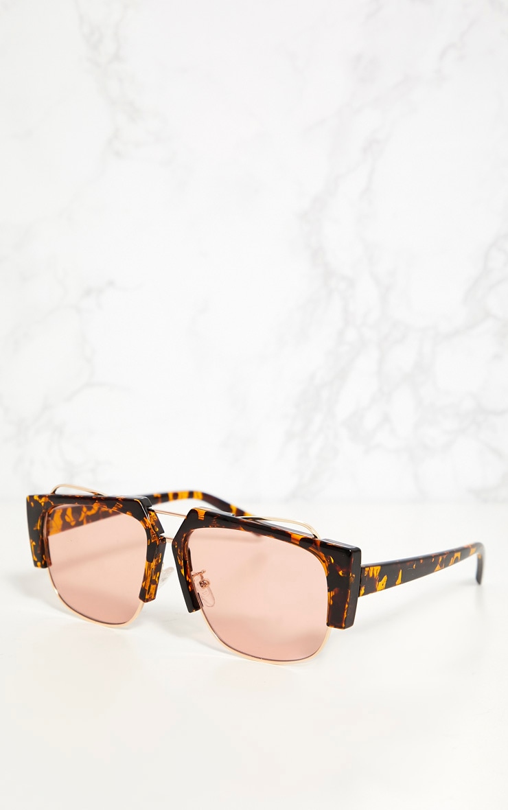 Tortoise Shell Slanted Sunglasses PrettyLittleThing