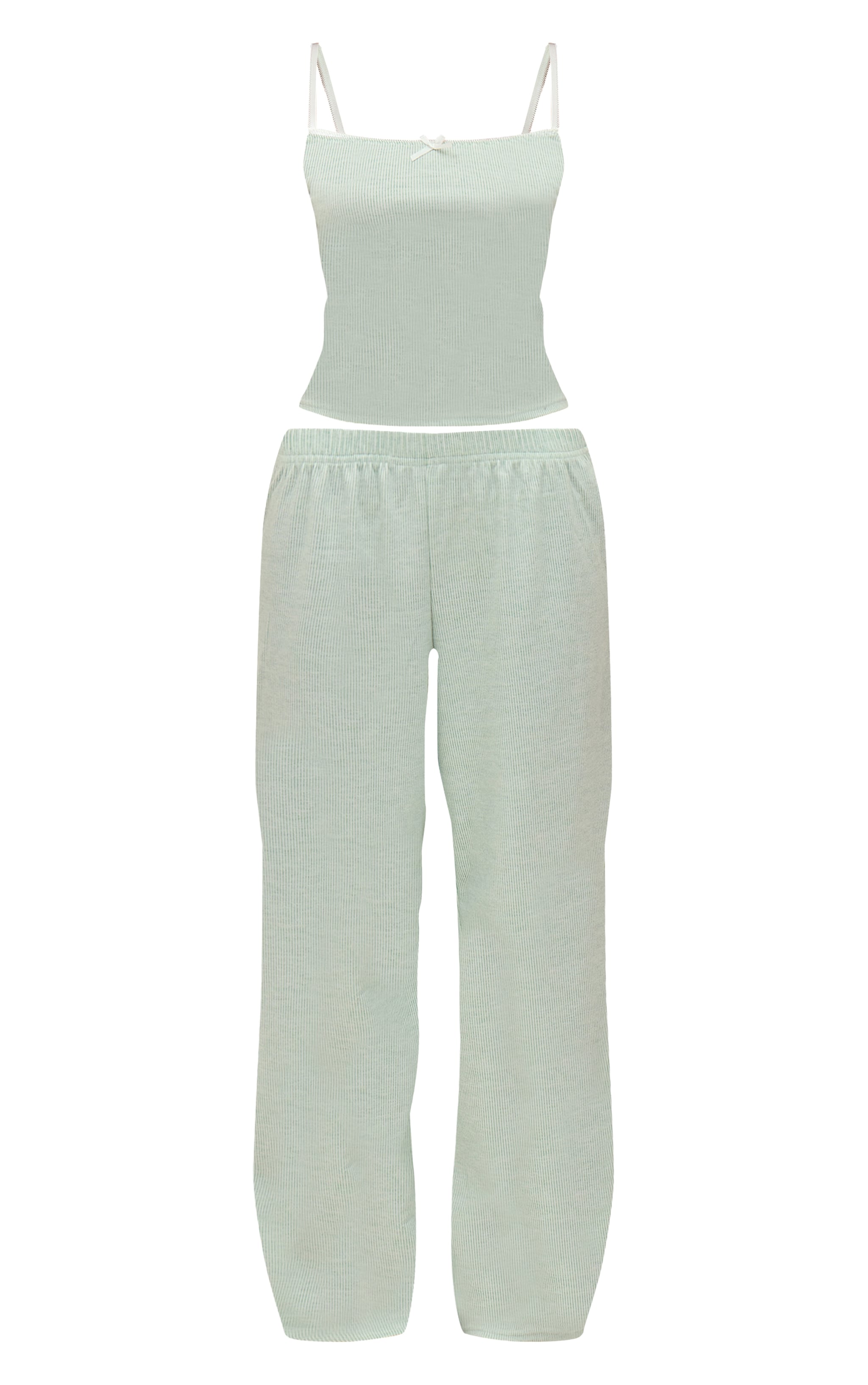 Forest Green Stripe Super Soft PJ Pant and Cami Set image 5