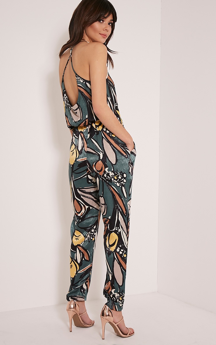 jungle print jumpsuit