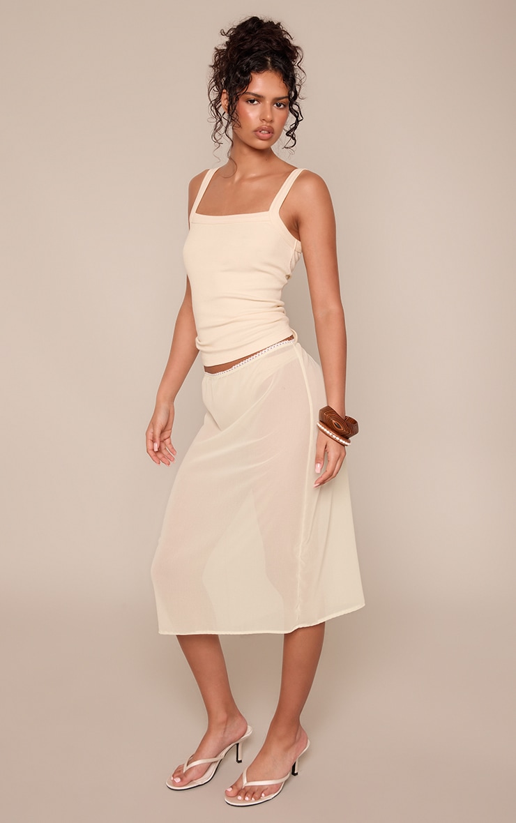 Lemon Chiffon Midi Skirt