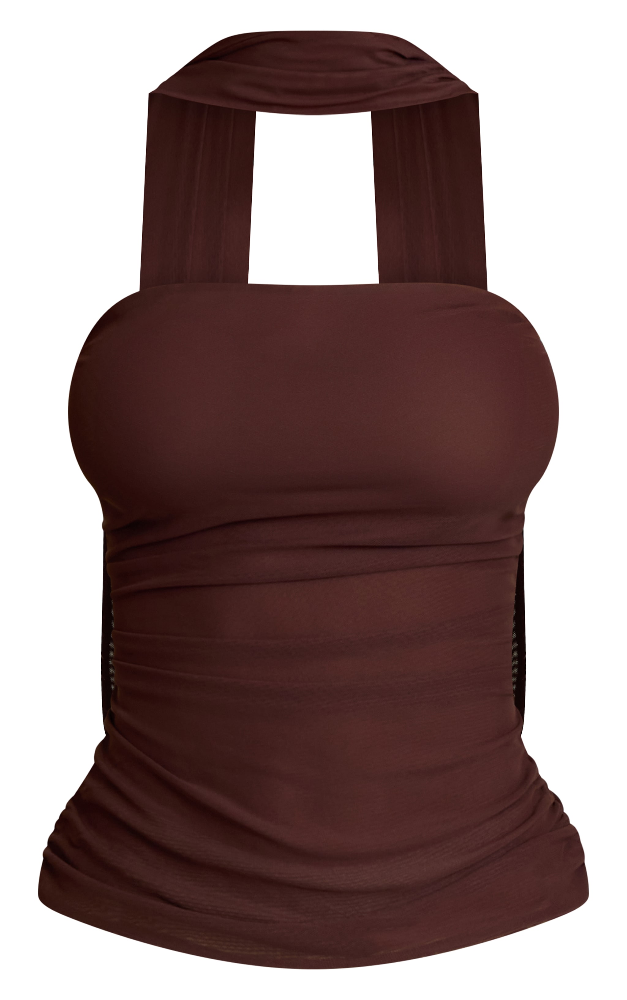 Deep Chocolate Double Layer Mesh Scarf Detail Bandeau image 5