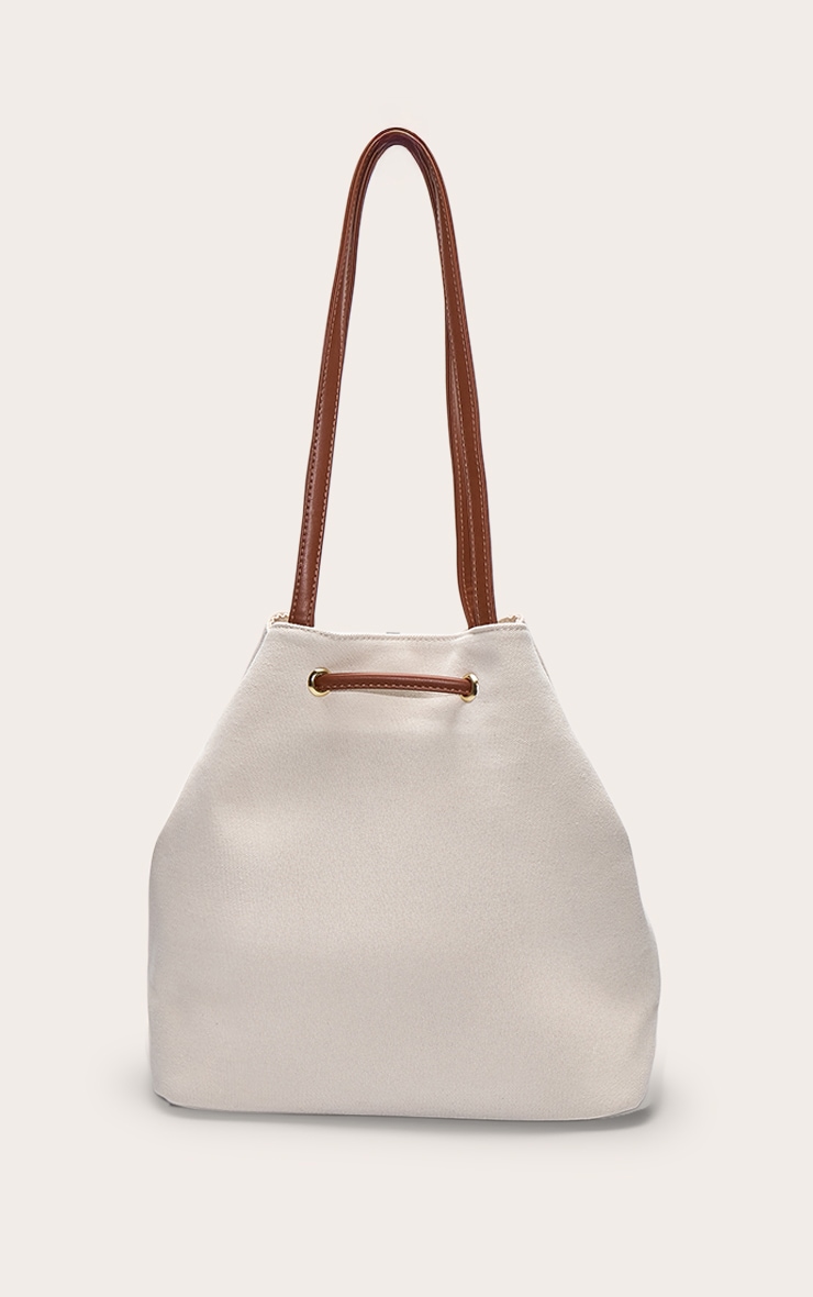 Natural Canvas Drawstring Beach Bag image 4