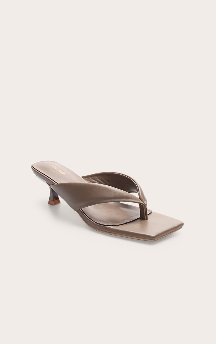 Shitake Pu Padded Toe Thong Square Toe Mule image 2