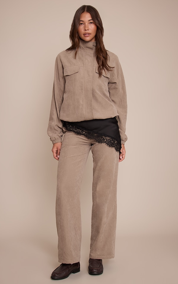 Mushroom Peach Skin Straight Leg Pant