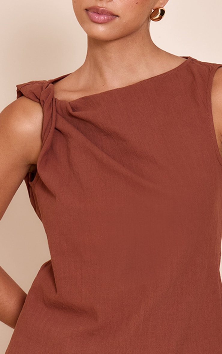 Chocolate Twist Detail Boxy Sleeveless Top image 4