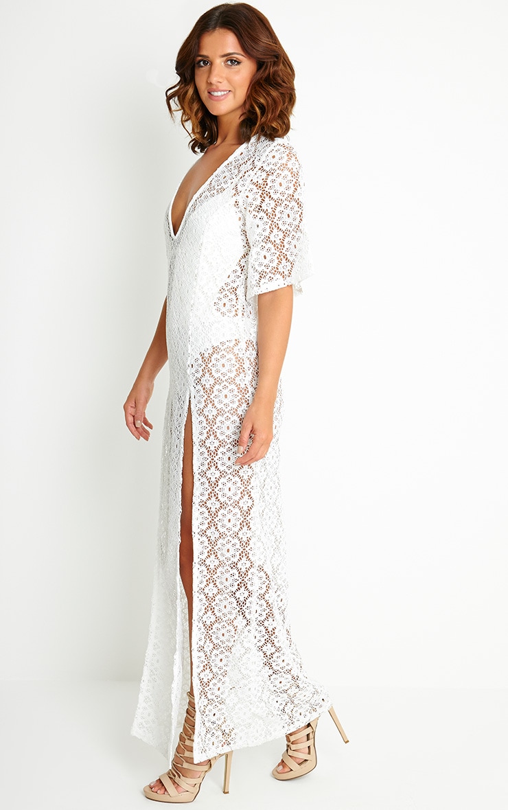 Shona Cream Crochet Maxi Dress Dresses PrettyLittleThing