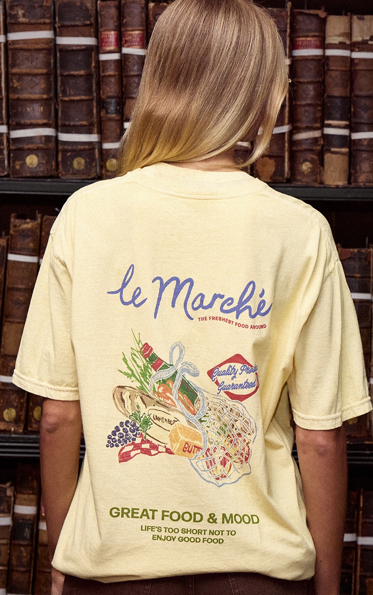 Butter Cream Le Marche Graphic Oversized T-shirt image 4