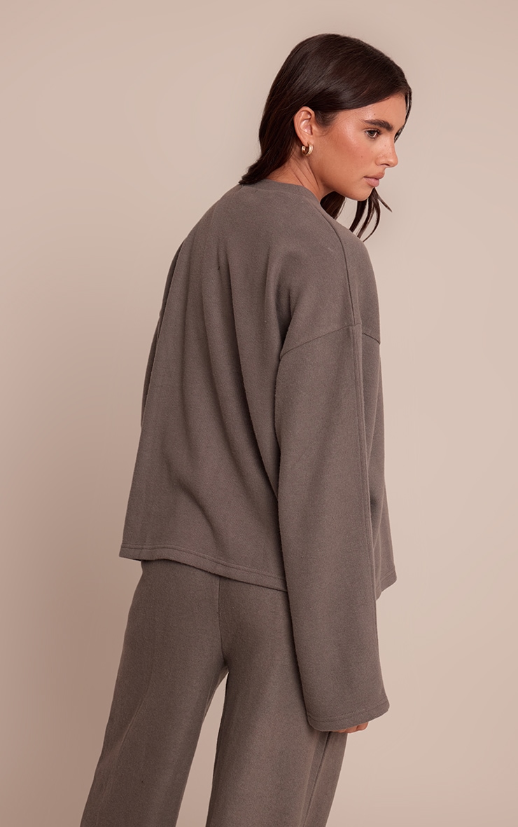 Charcoal Soft Touch Zip Through Sweatshirt image 2