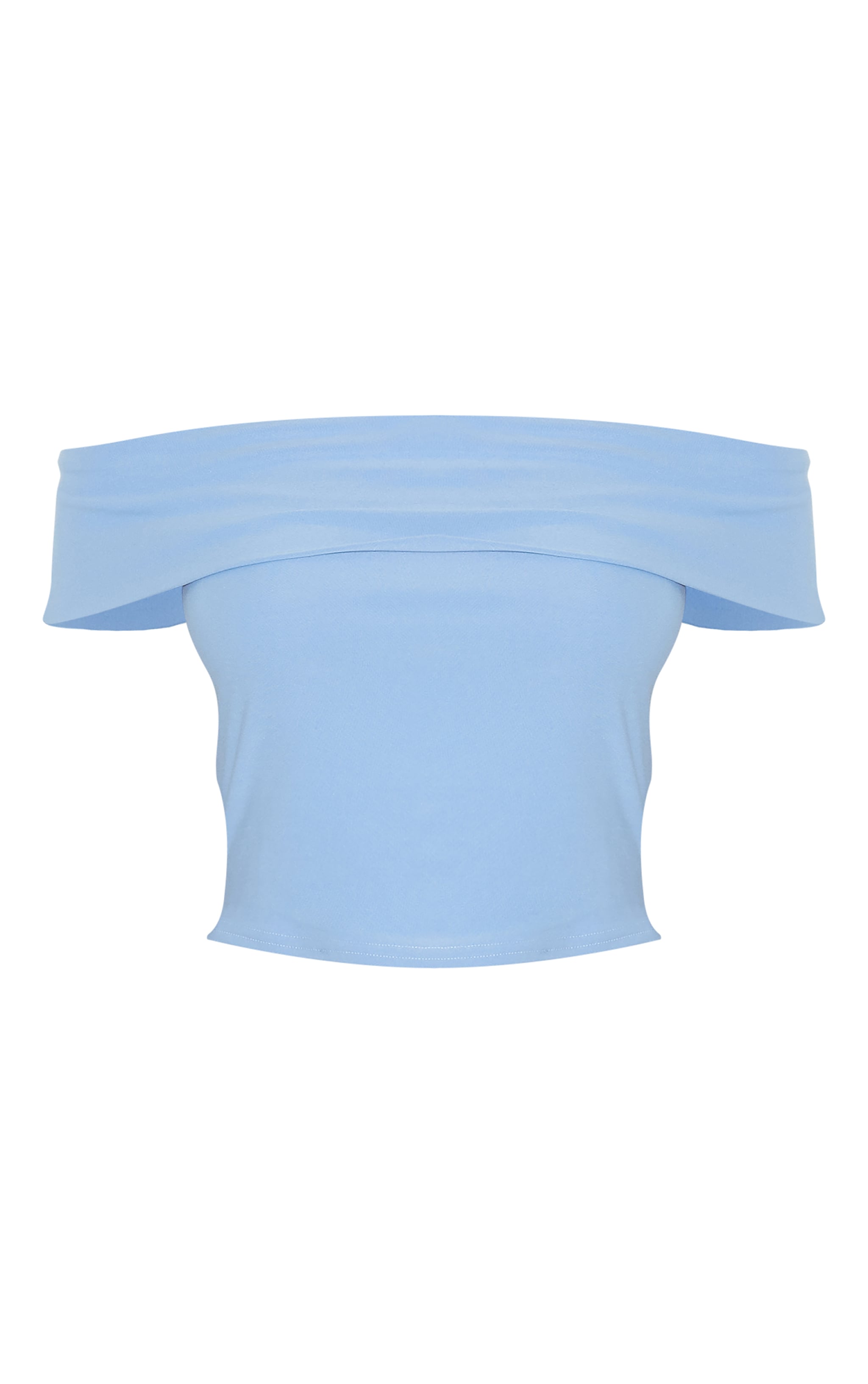 Sky Blue Soft Touch Bardot Long Top image 5