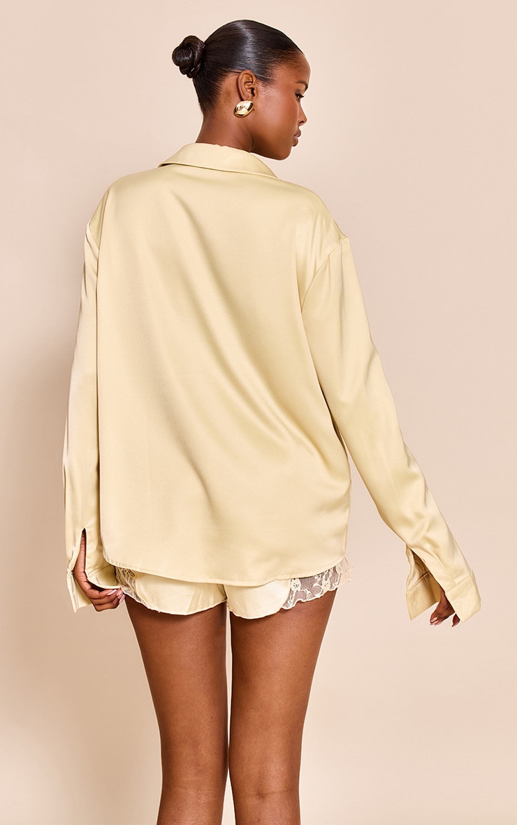 Butter Cream Satin Oversized Shirt image 2