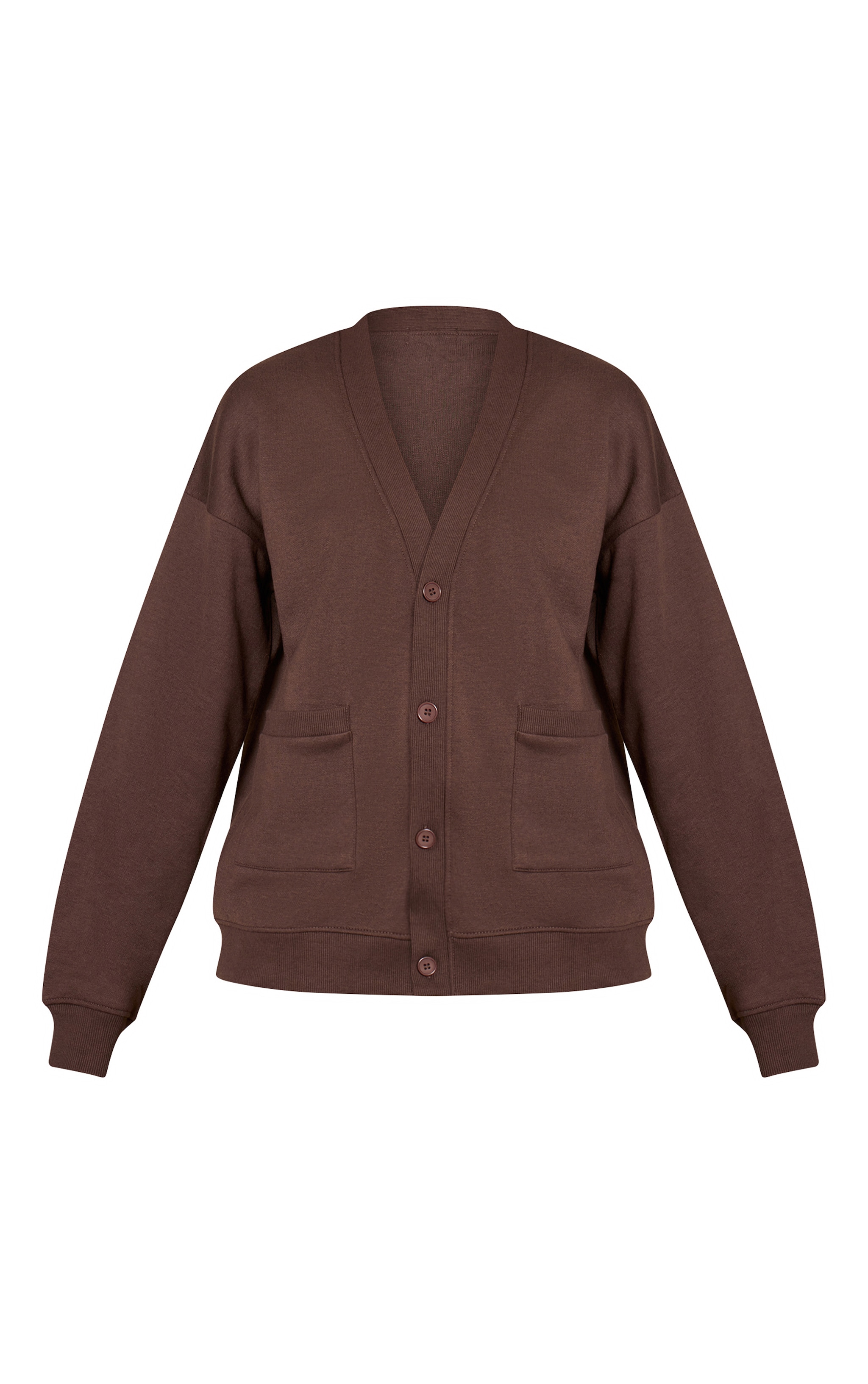 Chocolate Button Front Pocket Sweat Cardigan image 5