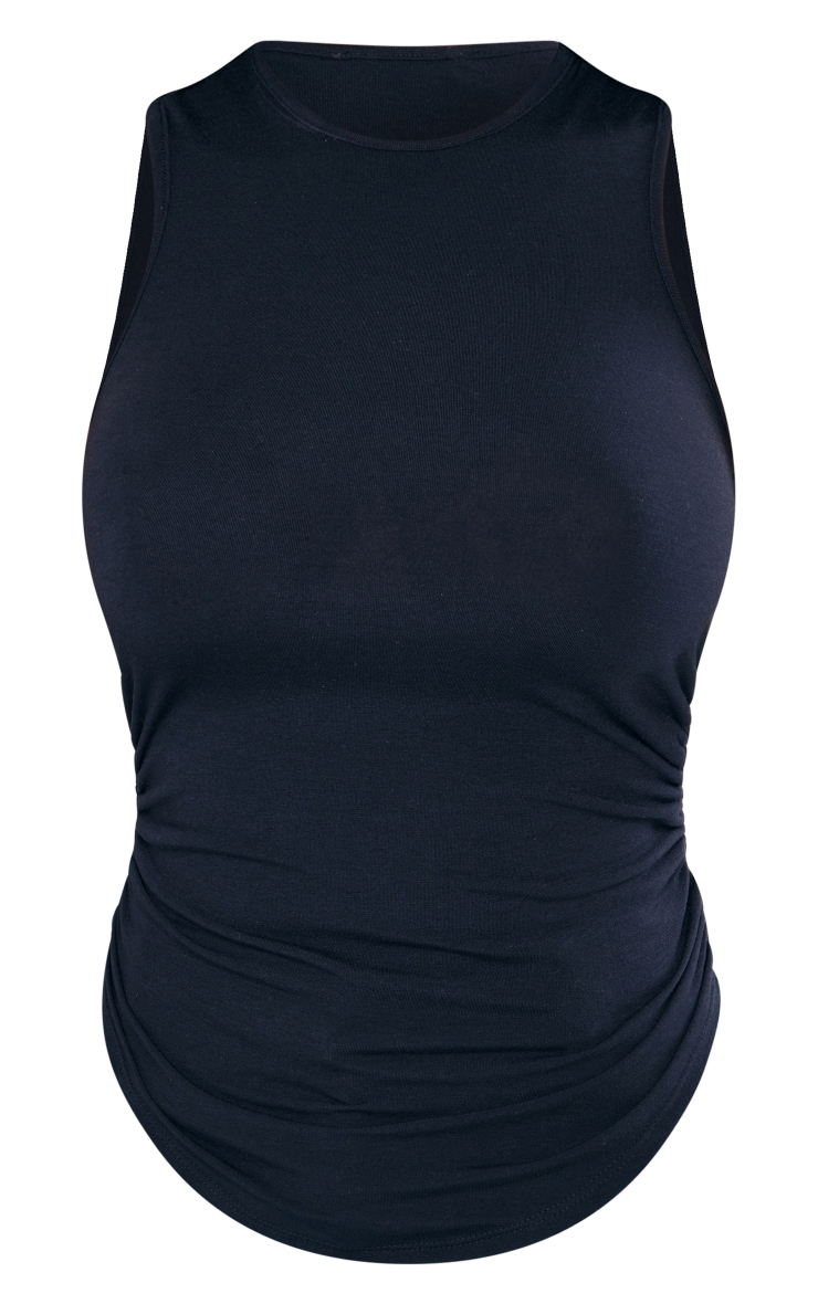 Shape Black Contour Jersey Ruched Side Longline Sleeveless Top image 5