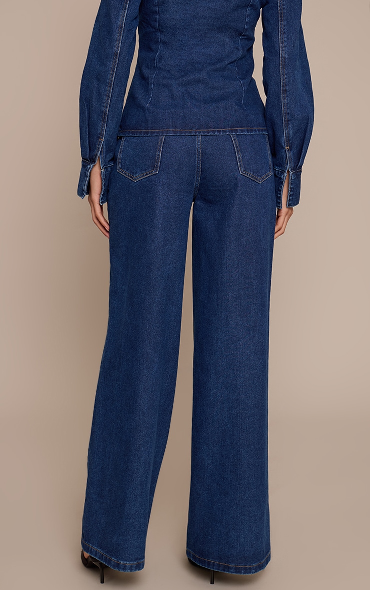 Tall Jean large indigo foncé à taille haute image 3