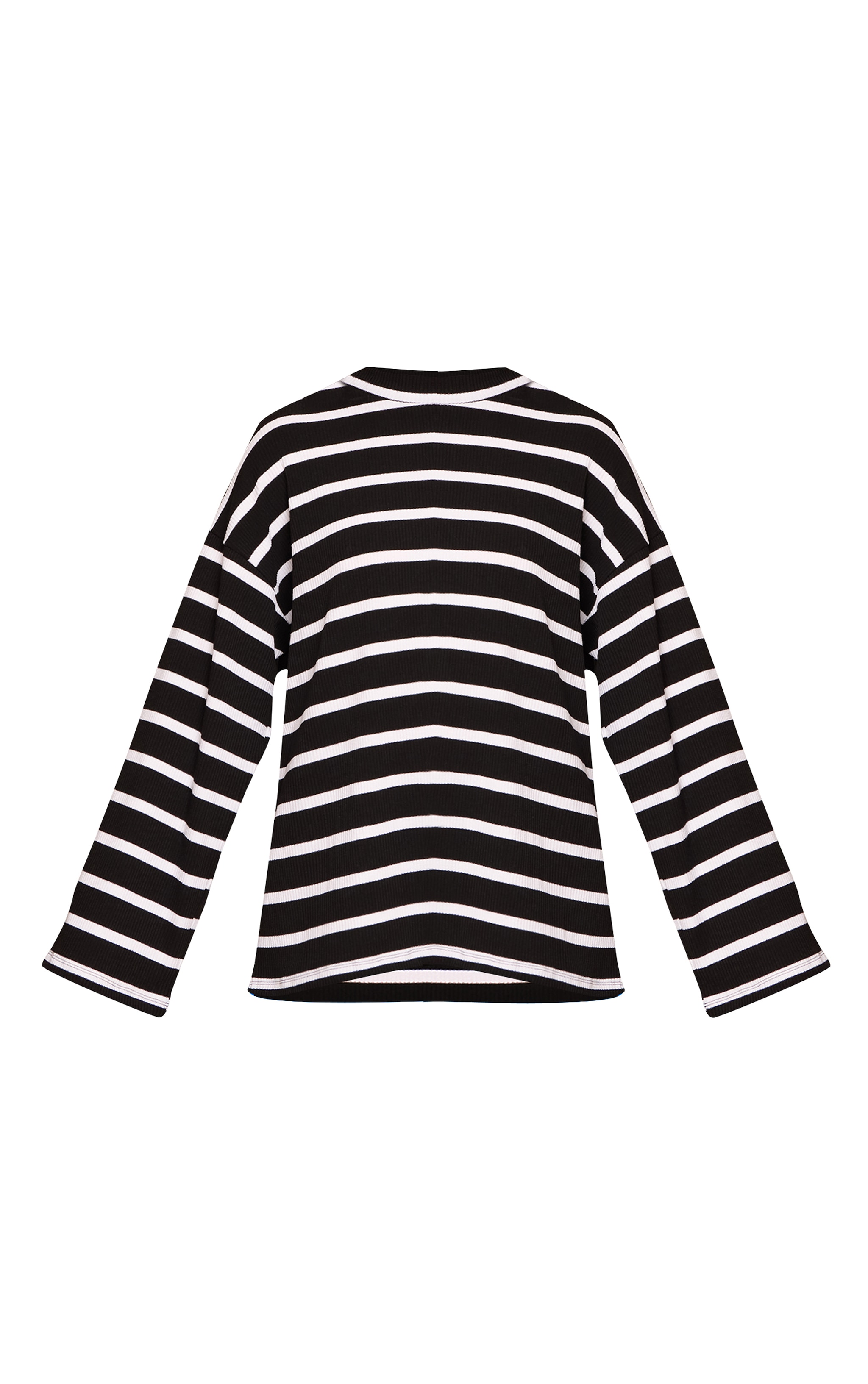 Monochrome Stripe Thick Rib Oversized Slouchy Sweater image 5