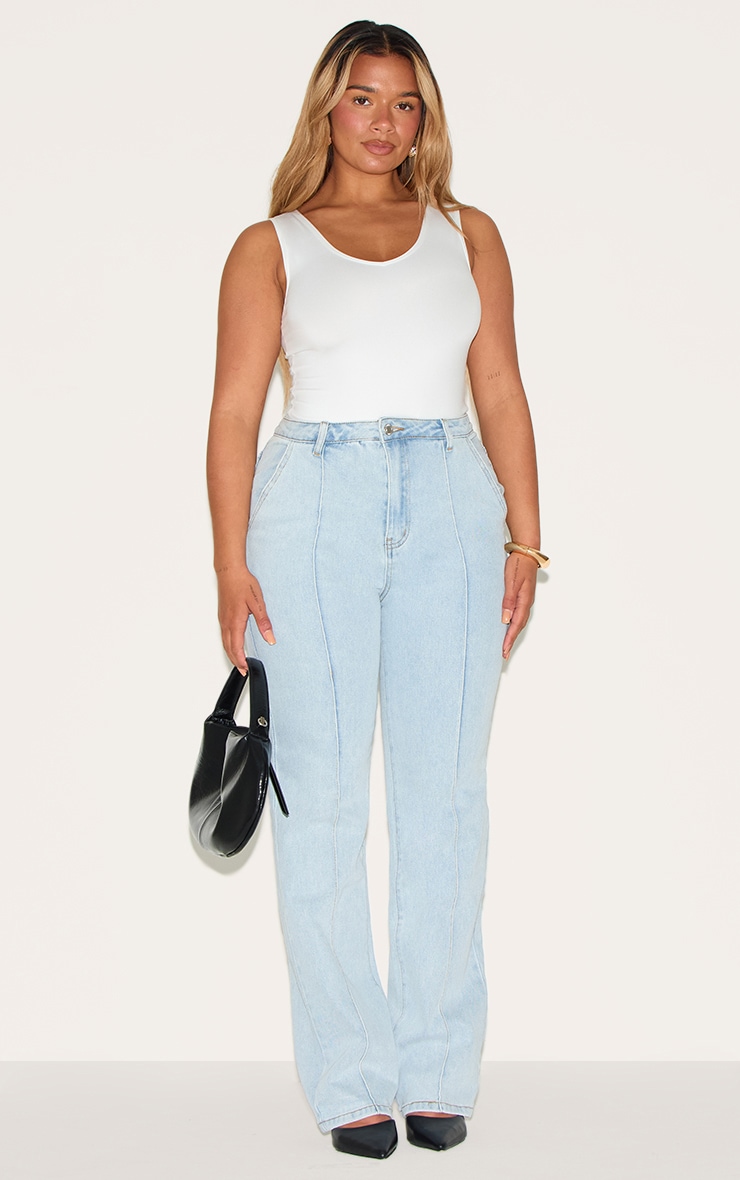 Shape White Sculpted V Neck Sleeveless Bodysuit image 3