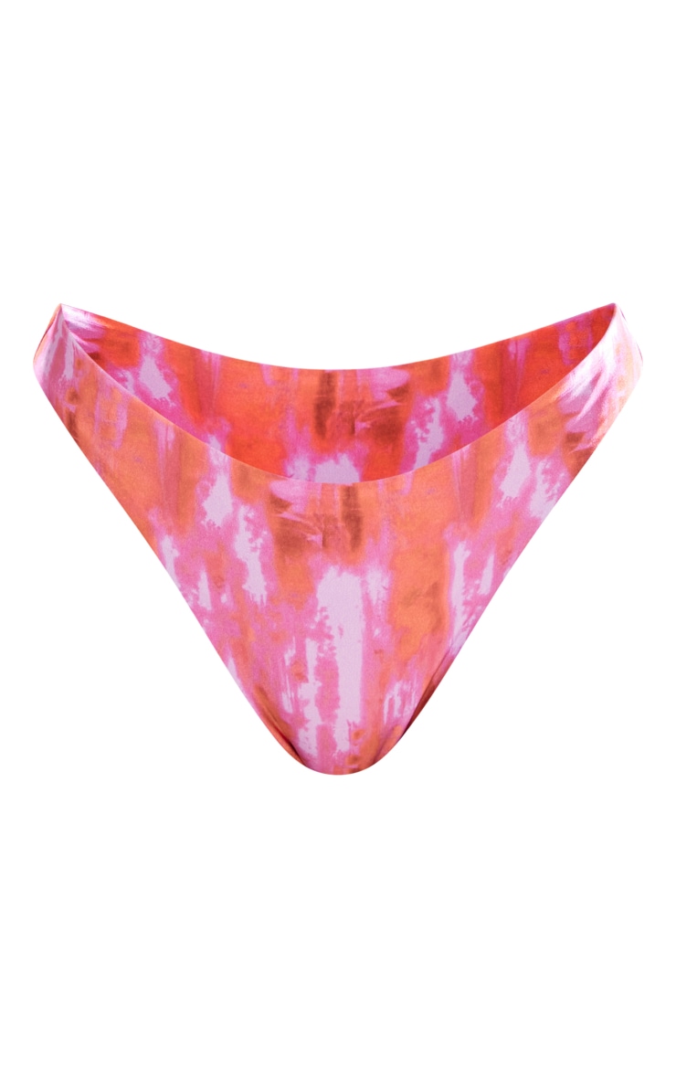 Pink Grunge Print Brazilian Bikini Bottoms image 1