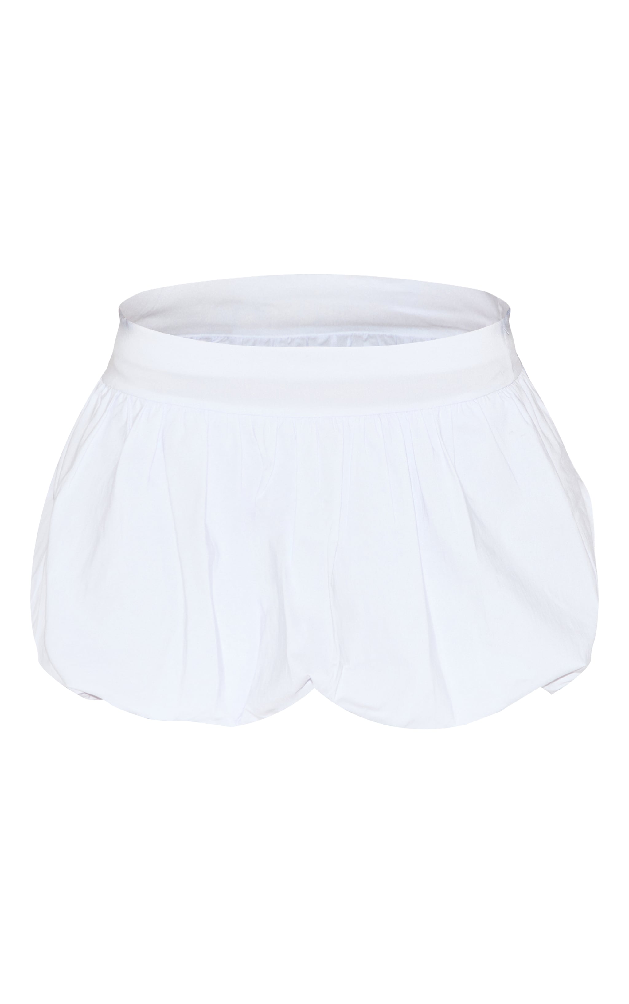 White Stretch Woven Micro Mini Puffball Skirt image 6