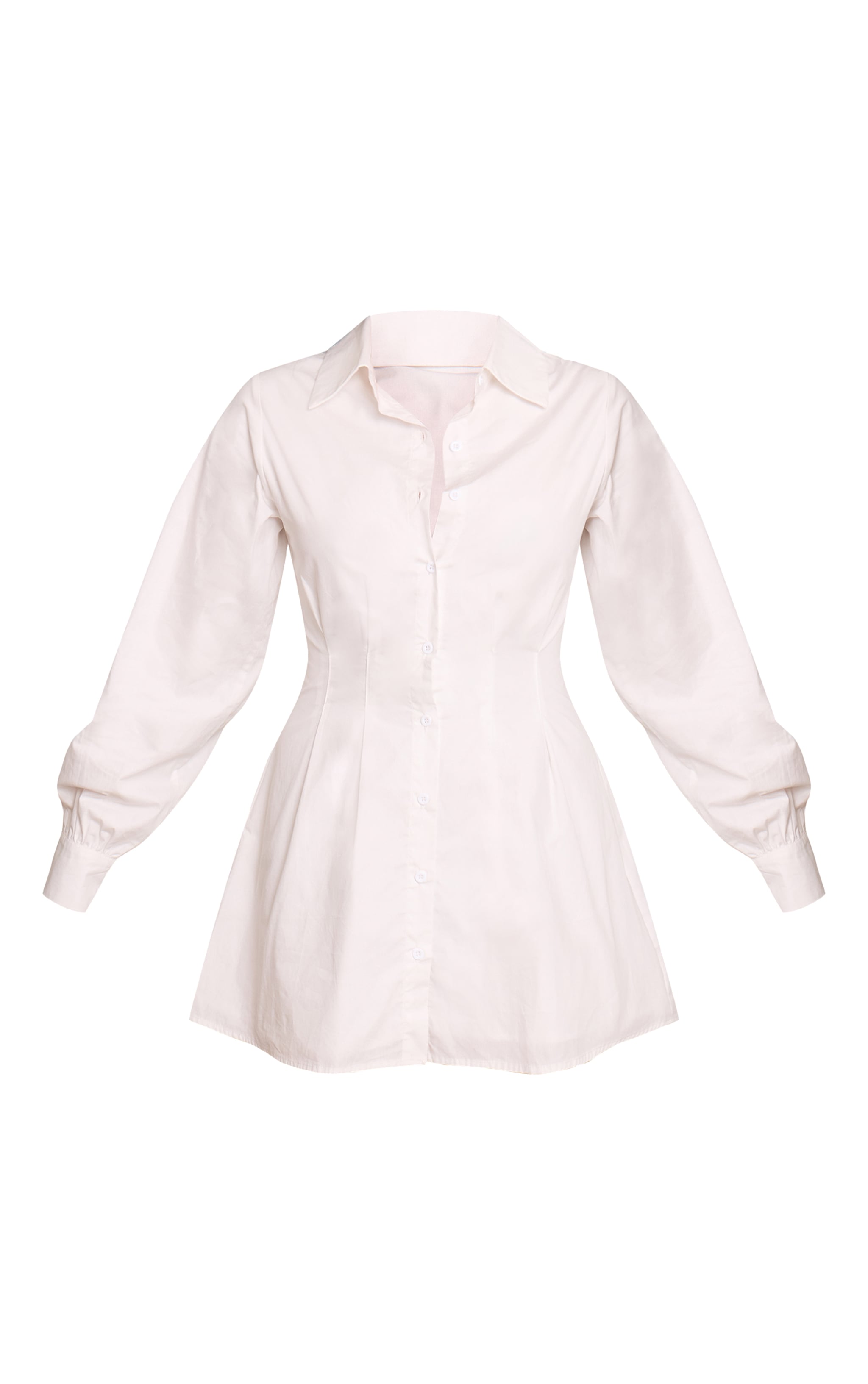 Robe chemise en popeline de coton blanche à taille cintrée image 5