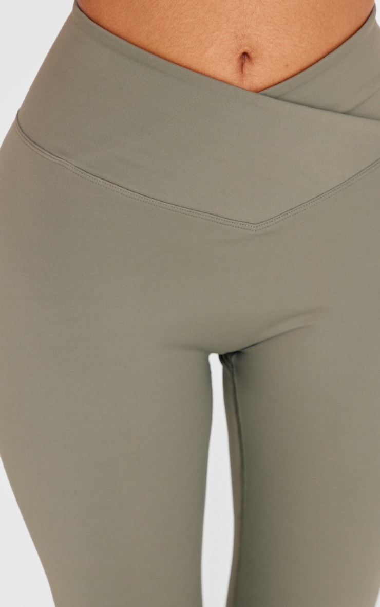 Petite Olive Sculpt Wrap Waist Gym Leggings image 4