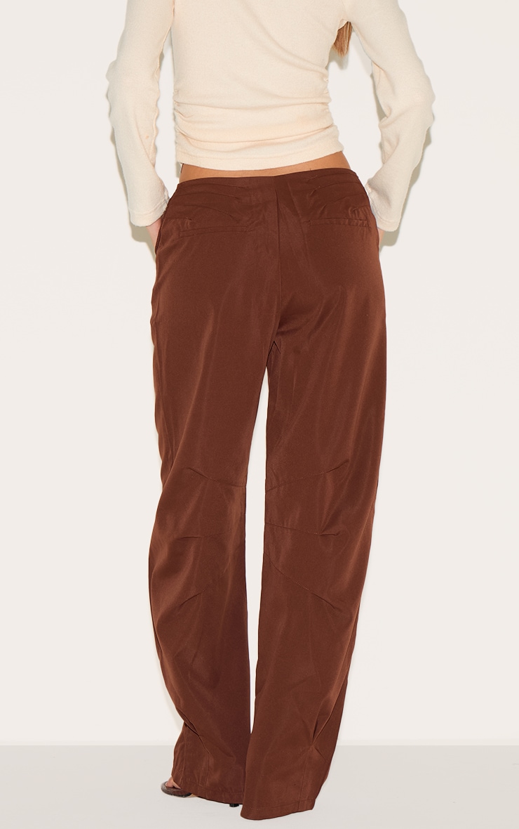Pantalon de tailleur cocon tissé chocolat image 3