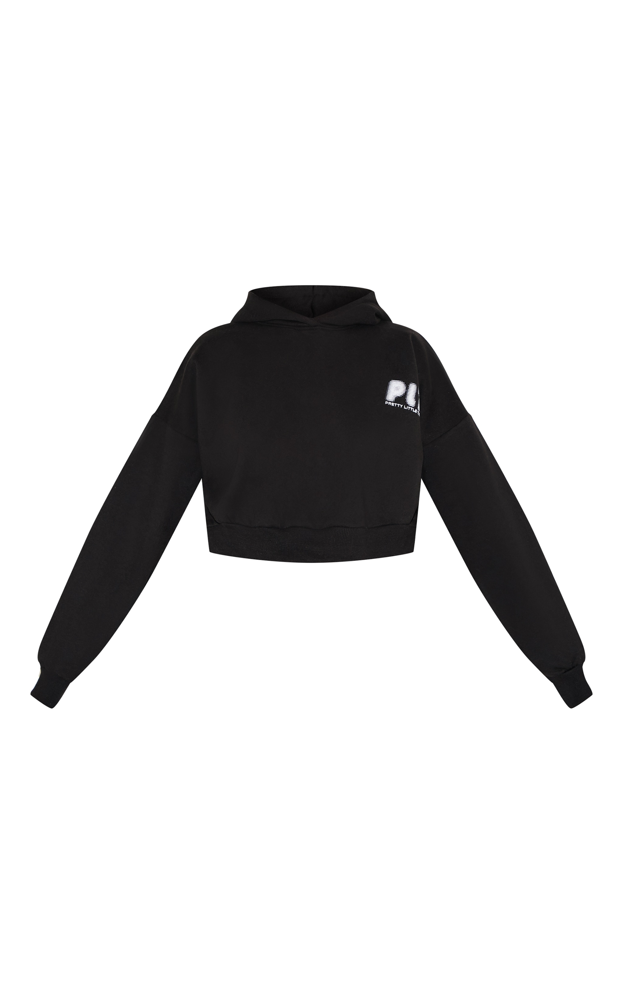 Petite Premium Black Printed Boxy Hoodie image 5