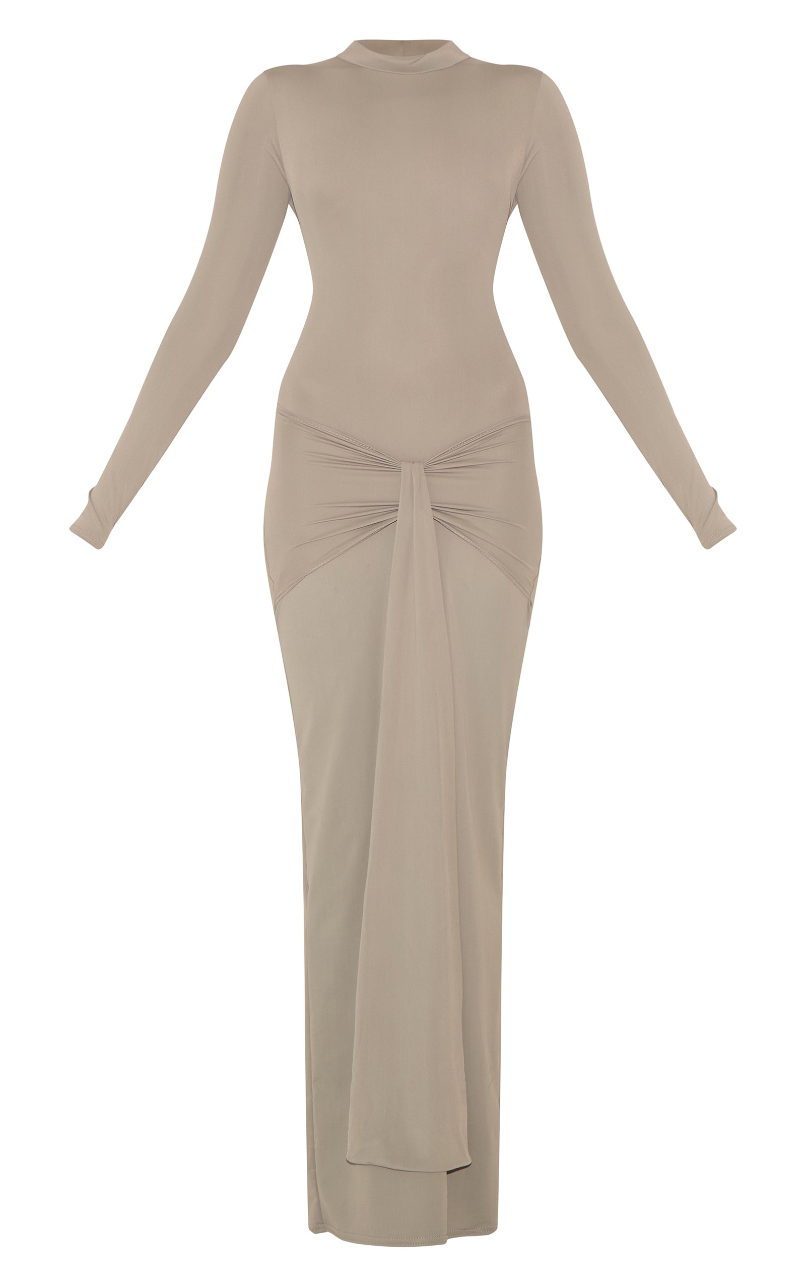 Mushroom Matte Sculpt Wrap Maxi Dress | Dresses | PrettyLittleThing