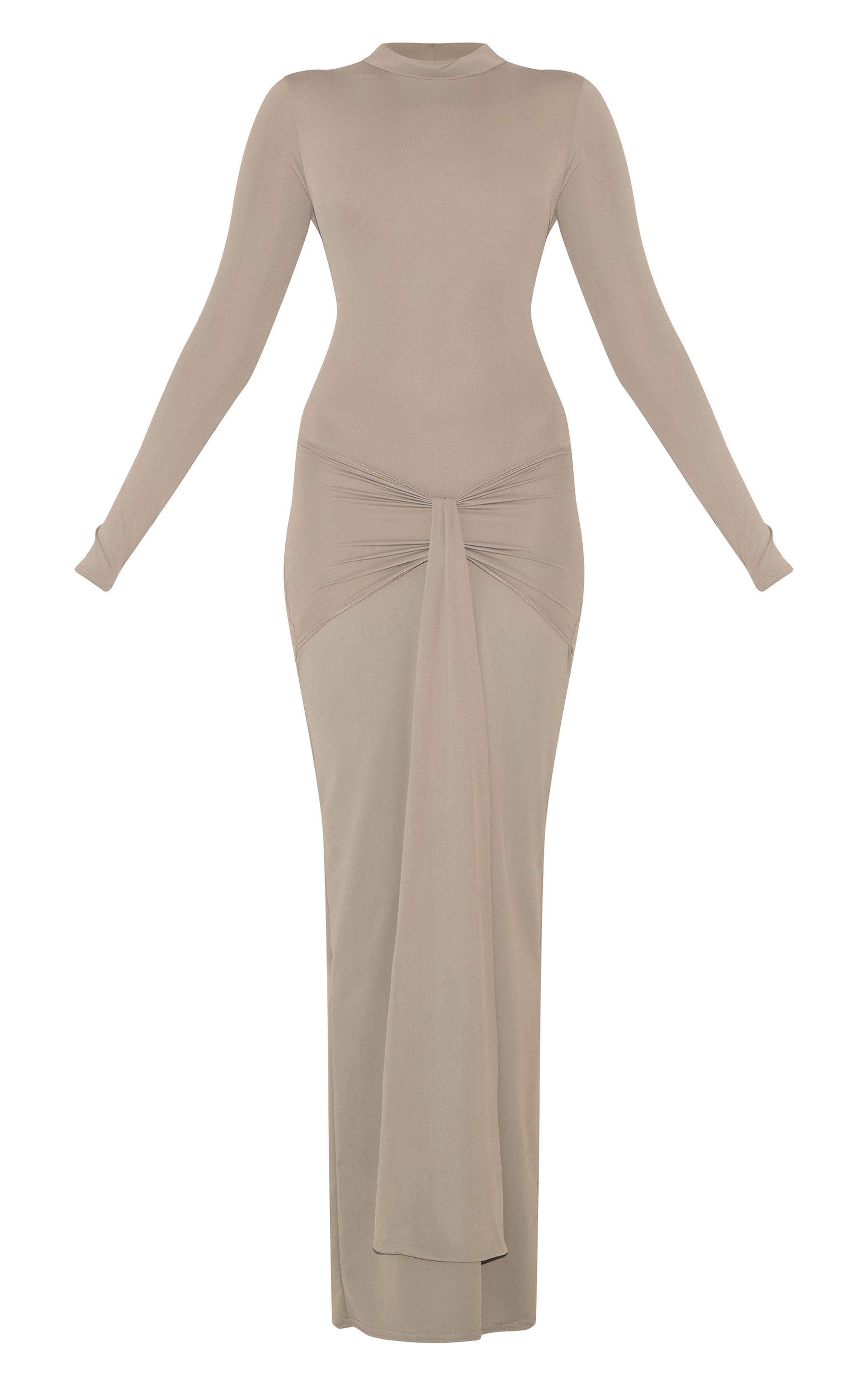Mushroom Matte Sculpt Wrap Maxi Dress image 5