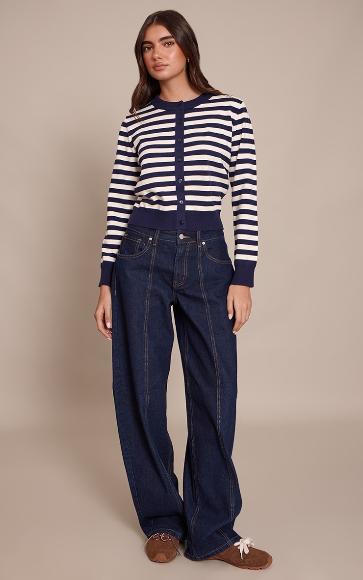 Indigo Seam Detail Barrel Jeans image 1