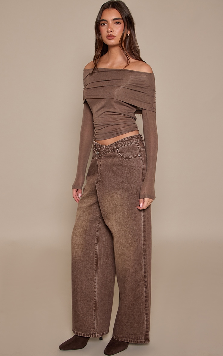 Vintage Chocolate Extreme Asym Slouchy Wide Leg Jeans image 2