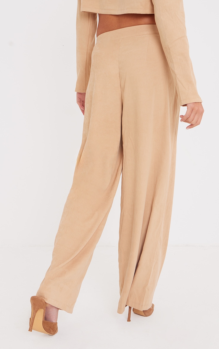Beige Tailored Cord Oversized Wide Leg Pants image 3