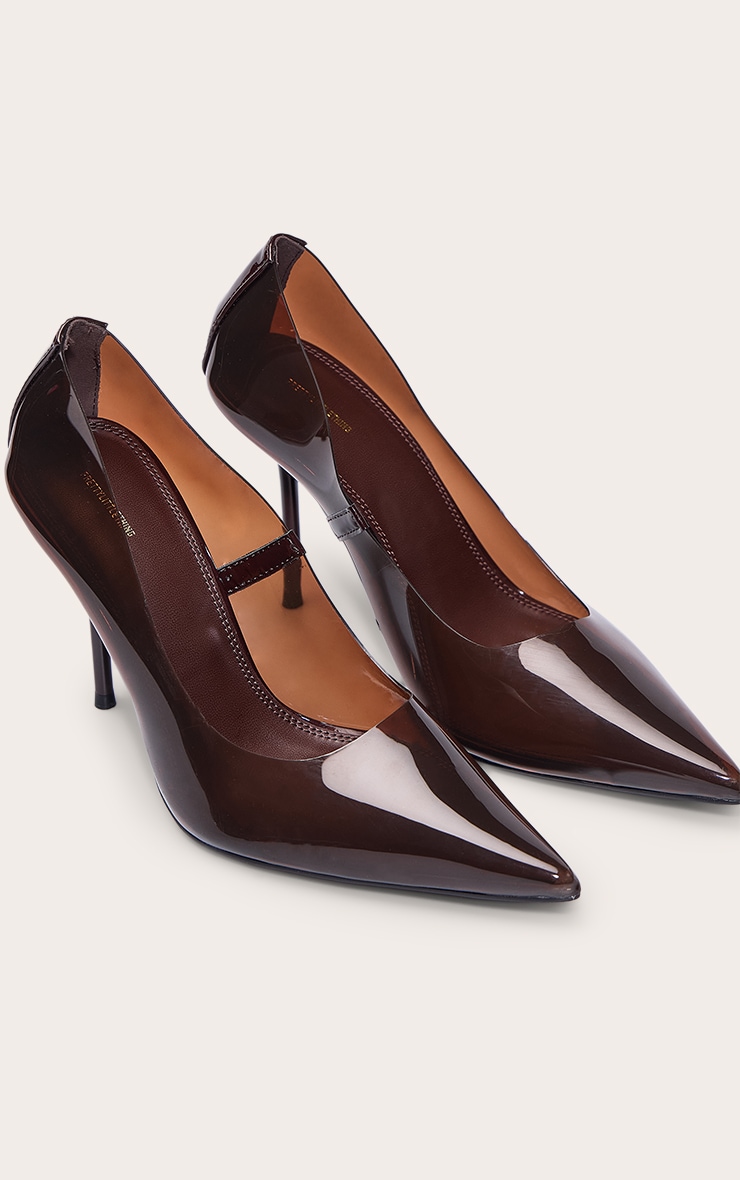 Chocolate Perspex Court Shoe image 5