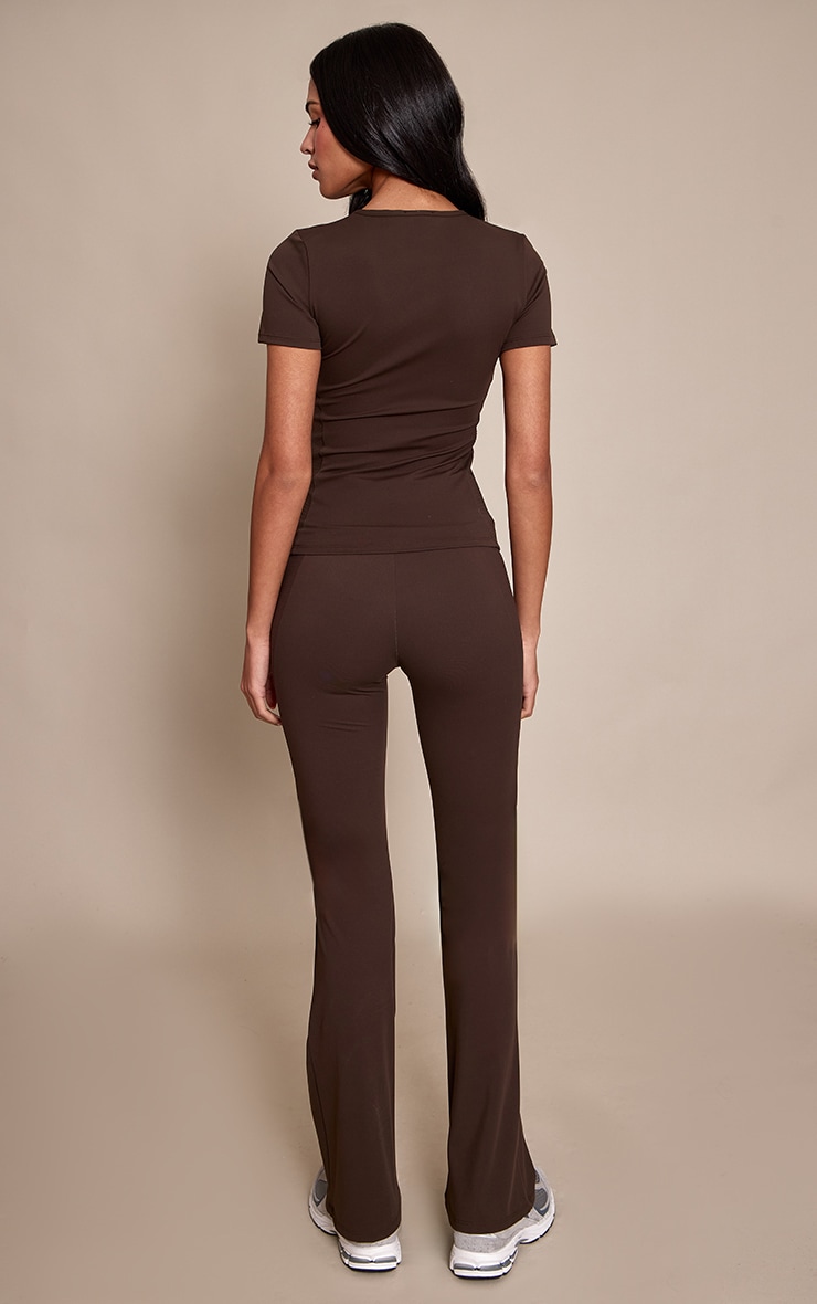 Tall Chocolate Sculpt Rib Panel Yoga Flares image 3